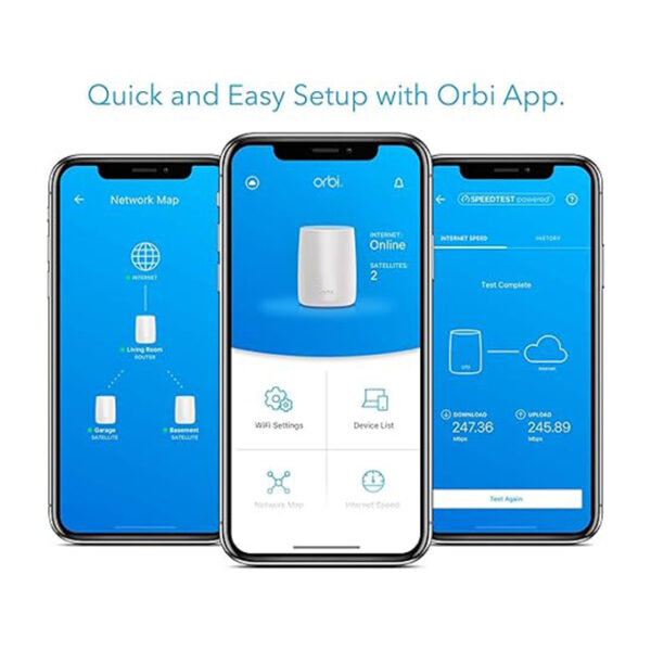 NETGEAR Orbi Tri-band WiFi System (RBK50) | 2-pack includes 1 router & 1 satellite White - Image 3