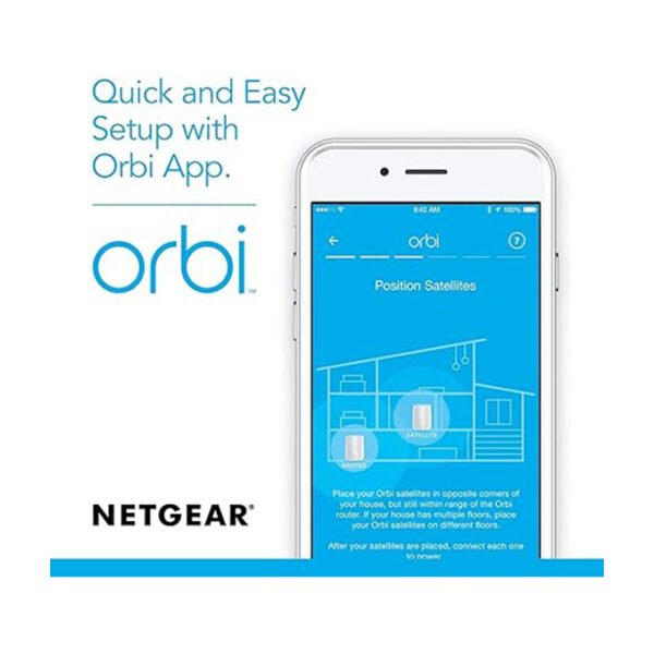 NETGEAR Orbi Tri-band WiFi System (RBK50) | 2-pack includes 1 router & 1 satellite White - Image 4